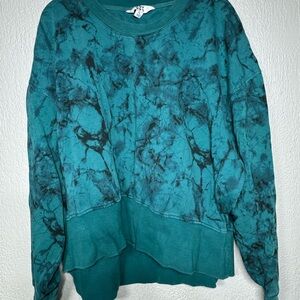 Teal Tie-Dye Crewneck Sweatshirt